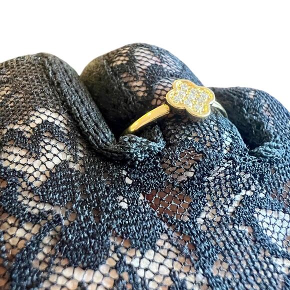 EFFY ENY Women's 14K Yellow Goldplated Sterling Silver Diamond Floral Ring 7 - Picture 4 of 11